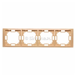 BMRC4/12 Ramka poczwórna Neos Beżowy Simon Basic - Widok z przodu
