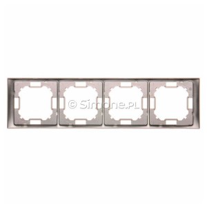 Ramka poczwórna Neos Stal Inox Simon Basic - Widok z tyłu)