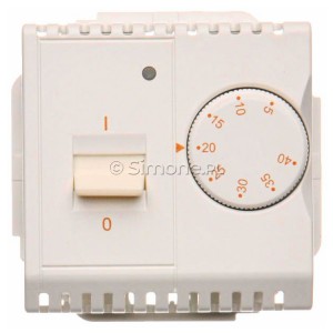 BMRT10W.02/11 Regulator temperatury z czujnikiem wewnętrznym Biały Simon Basic - Widok z przodu