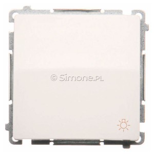 BMS1.01/11 Przycisk zwierny światło 10A Biały Simon Basic - Widok z przodu