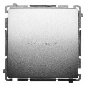 BMS1.01/29 Przycisk zwierny światło 10A Satynowy Met. Simon Basic - Widok z przodu