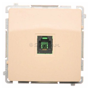 BMTU.01/12 Gniazdo telefoniczne RJ11 pojedyncze Beżowy Simon Basic - Widok z przodu