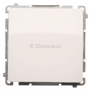 BMW1.01/11 Łącznik pojedynczy 10A Biały Simon Basic - Widok z przodu