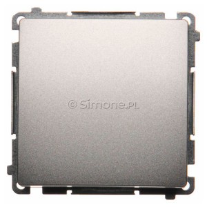 BMW1.01/43 Łącznik pojedynczy 10A Srebrny Mat. Simon Basic - Widok z przodu