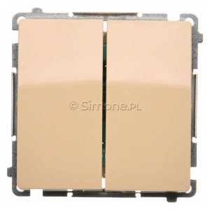 BMW5.01/12 Łącznik podwójny 10A Beżowy Simon Basic - Widok z przodu