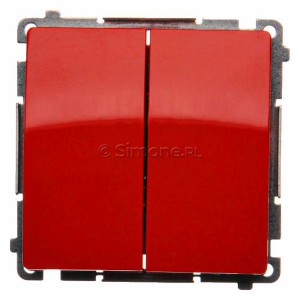 BMW5.01/22 Łącznik podwójny 10A Czerwony Simon Basic - Widok z przodu