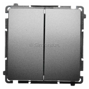 BMW5.01/29 Łącznik podwójny 10A Satynowy Met. Simon Basic - Widok z przodu