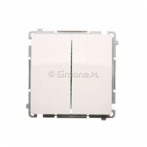 BMW5A.01/11 Łącznik podwójny 16A Biały Simon Basic - Widok z przodu