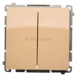 BMW5A.01/12 Łącznik podwójny 16A Beżowy Simon Basic - Widok z przodu