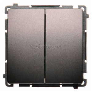 BMW5A.01/21 Łącznik podwójny 16A Inox Met. Simon Basic - Widok z przodu