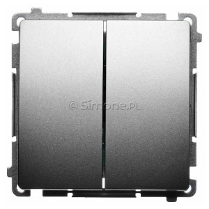 BMW5A.01/29 Łącznik podwójny 16A Satynowy Met. Simon Basic - Widok z przodu