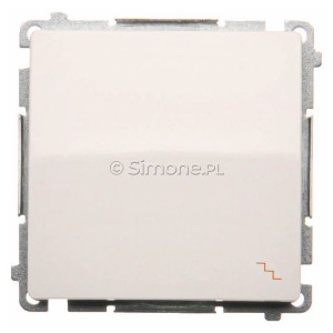 BMW6.01/11 Łącznik schodowy 10A Biały Simon Basic - Widok z przodu