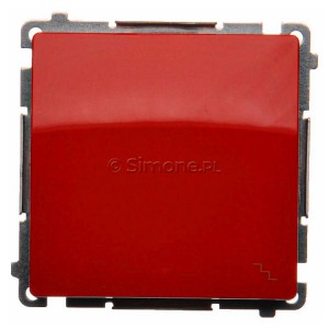 BMW6.01/22 Łącznik schodowy 10A Czerwony Simon Basic - Widok z przodu