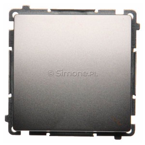BMW6.01/43 Łącznik schodowy 10A Srebrny Mat. Simon Basic - Widok z przodu