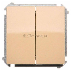 BMW6/2.01/12 Łącznik schodowy podwójny Beżowy Simon Basic - Widok z przodu