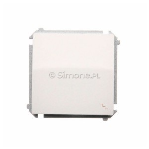 BMW6A.01/11 Łącznik schodowy 16A Biały Simon Basic - Widok z przodu