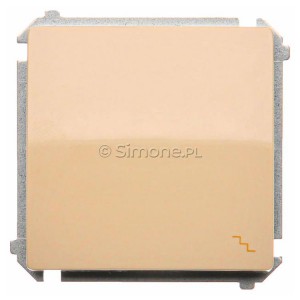 BMW6A.01/12 Łącznik schodowy 16A Beżowy Simon Basic - Widok z przodu