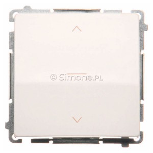 BMZW1K.01/11 Łącznik żaluzjowy trójpozycyjny 1-0-2 Biały Simon Basic - Widok z przodu