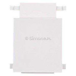 BWB/111 Zaślepka otworu wtyku RJ45/RJ12 do pokrywy gniazda teleinformatycznego Biały Mat Simon 55 - Widok z przodu
