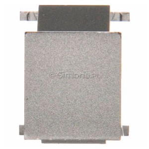 BWB/43 Zaślepka otworu wtyku RJ45/RJ12 do pokrywy gniazda teleinformatycznego Srebrny Mat Simon 54 - Widok z przodu