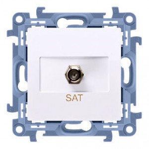 CASF1.01/11 Gniazdo antenowe SAT pojedyncze Biały Simon 10 - Widok z przodu