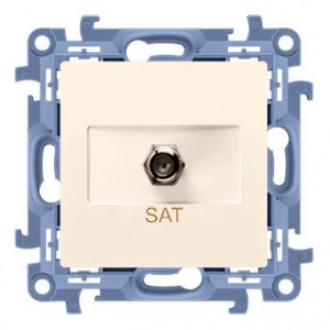 CASF1.01/41 Gniazdo antenowe SAT pojedyncze Kremowy Simon 10 - Widok z przodu