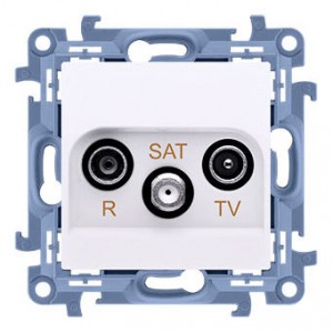 CASK.01/11 Gniazdo antenowe R-TV-SAT końcowe/zakończeniowe Biały Simon 10 - Widok z przodu