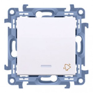 CD1L.01/11 Przycisk zwierny dzwonek z podświetleniem LED 10A Biały Simon 10 - Widok z przodu