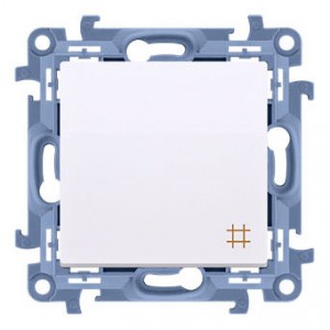 CW7.01/11 Łącznik krzyżowy 10A Biały Simon 10 - Widok z przodu