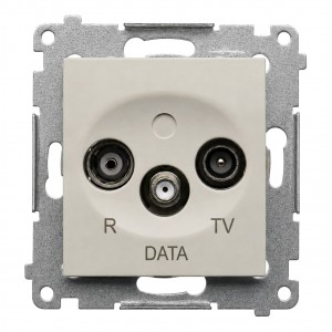 DAD.01/42 Gniazdo R-TV-DATA (pod internet kablowy) Kaszmirowy Simon 54 - Widok z przodu
