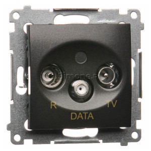 DAD.01/48 Gniazdo R-TV-DATA (pod internet kablowy) Antracyt Simon 54 - Widok z przodu