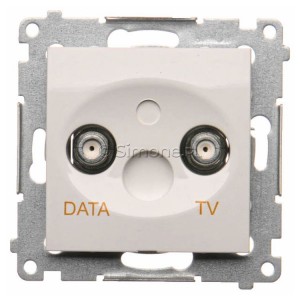 DAD1.01/11 Gniazdo TV-DATA (pod internet kablowy) Biały Simon 54 - Widok z przodu