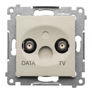 DAD1.01/42 Gniazdo TV-DATA (pod internet kablowy) Kaszmirowy Simon 54 - Widok z przodu