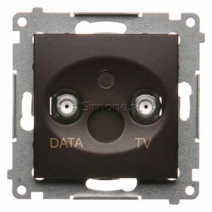 DAD1.01/46 Gniazdo TV-DATA (pod internet kablowy) Brąz Mat Simon 54 - Widok z przodu