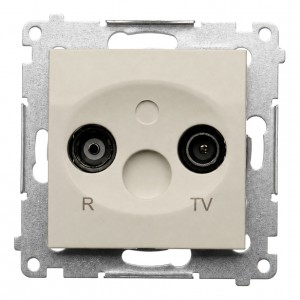 DAK.01/42 Gniazdo antenowe R-TV końcowe separowane Kaszmirowy Simon 54 - Widok z przodu