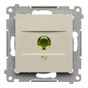 DAK1.01/42 Gniazdo antenowe TV pojedyncze Kaszmirowy Simon 54 - Widok z przodu