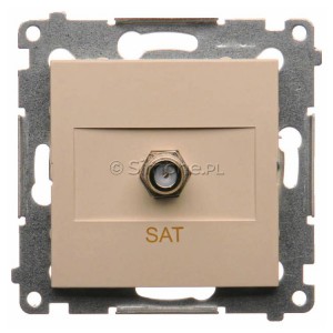DASF1.01/41 Gniazdo antenowe SAT typu F pojedyncze Kremowy Simon 54 - Widok z przodu