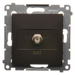 DASF1.01/46 Gniazdo antenowe SAT typu F pojedyncze Brąz Mat Simon 54 - Widok z przodu