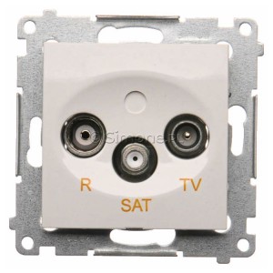 DASK.01/11 Gniazdo antenowe R-TV-SAT końcowe/zakończeniowe Biały Simon 54 - Widok z przodu