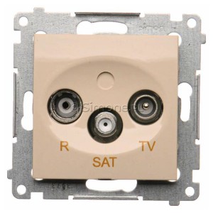 DASK.01/41 Gniazdo antenowe R-TV-SAT końcowe/zakończeniowe Kremowy Simon 54 - Widok z przodu
