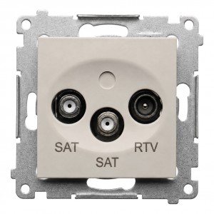 DASK.01/42 Gniazdo antenowe R-TV-SAT końcowe/zakończeniowe Kaszmirowy Simon 54 - Widok z przodu