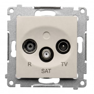 DASP.01/42 Gniazdo antenowe R-TV-SAT przelotowe Kaszmirowy Simon 54 - Widok z przodu