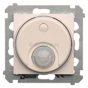 DCR10P.01/11 Łącznik z czujnikiem ruchu z możliwością manualnego załączenia Biały Simon 54 - Widok z przodu