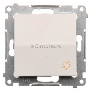 DD1.01/11 Przycisk dzwonkowy 10A Biały Simon 54 - Widok z przodu
