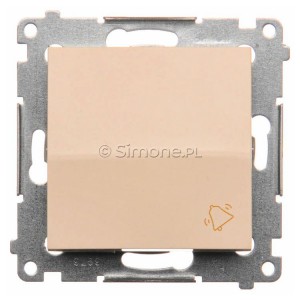 DD1.01/41 Przycisk dzwonkowy 10A Kremowy Simon 54 - Widok z przodu