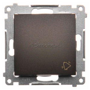 DD1.01/46 Przycisk dzwonkowy 10A Brąz Mat Simon 54 - Widok z przodu