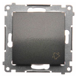 DD1.01/48 Przycisk dzwonkowy 10A Antracyt Simon 54 - Widok z przodu