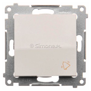 DD1A.01/11 Przycisk dzwonkowy 16A Biały Simon 54 - Widok z przodu