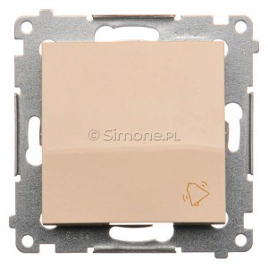 DD1A.01/41 Przycisk dzwonkowy 16A Kremowy Simon 54 - Widok z przodu