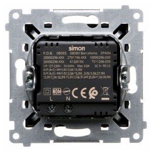 Ładowarka 2xUSB C+A 30W 5-9-12V Quick Charge Brąz Mat Simon 54 - Widok z tyłu)